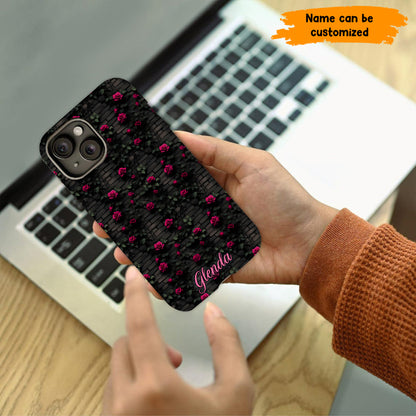 Midnight Rose - Personalized Flower Phone Case
