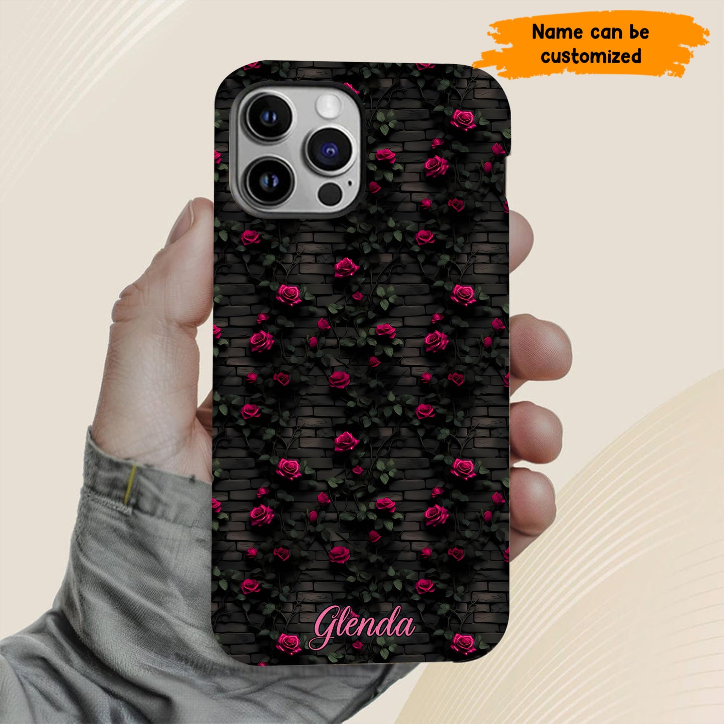 Midnight Rose - Personalized Flower Phone Case