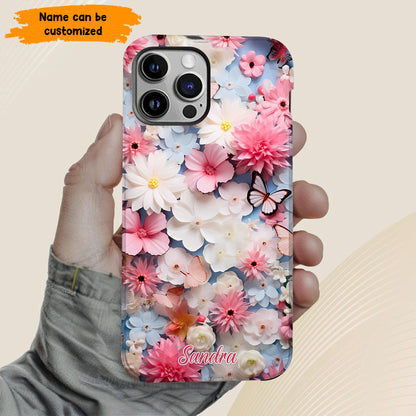 Personalized Buterfly Flowers Phone Case