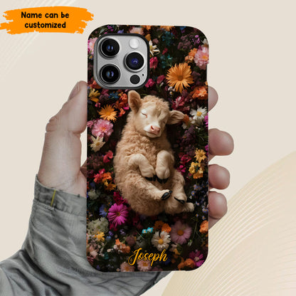 Personalized Sleeping Lamb Phone Case