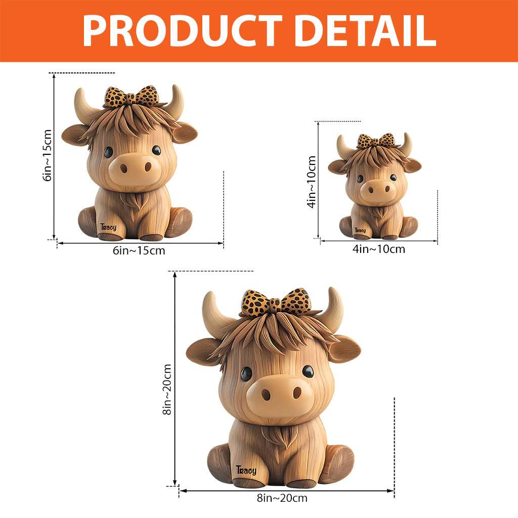Cute Baby Highland Cow - Personalized Cow Custom Shaped Acrylic Plaque
