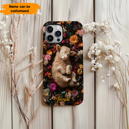Personalized Sleeping Lamb Phone Case