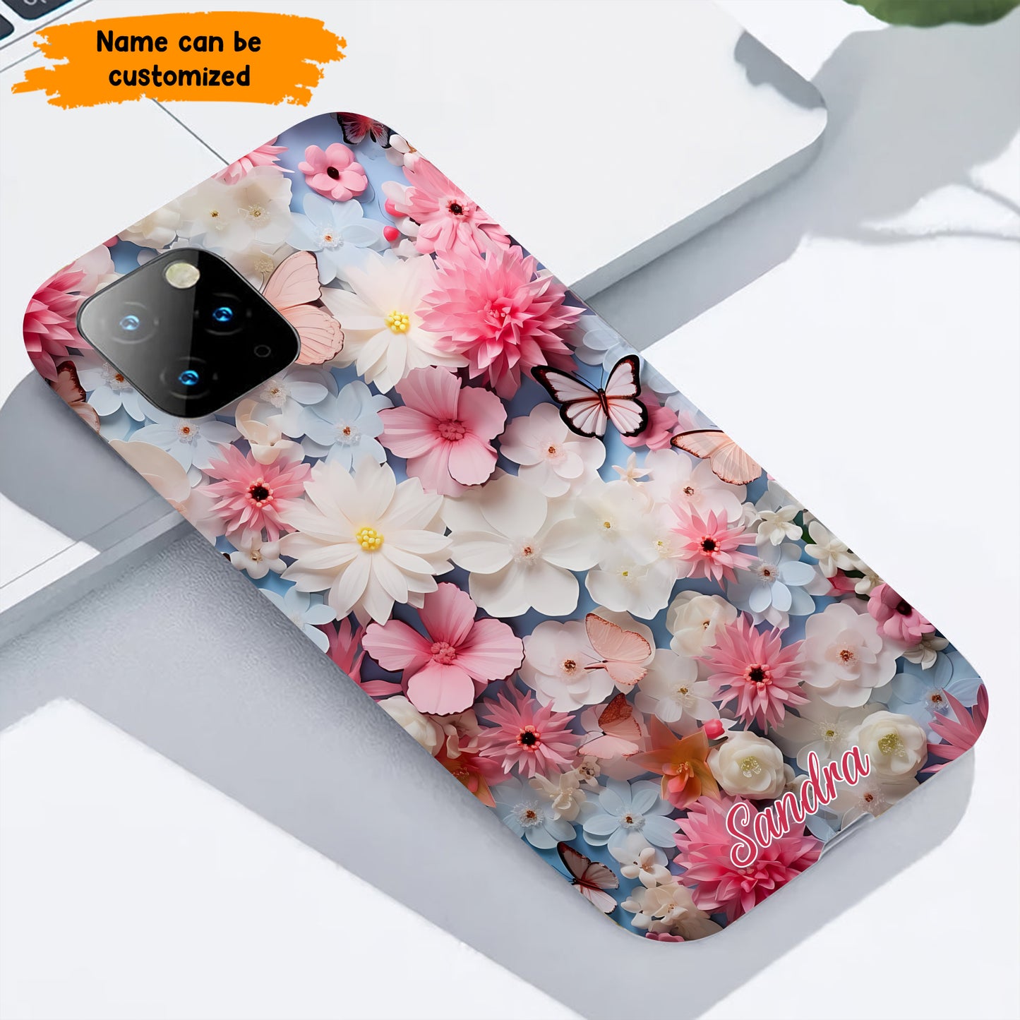 Personalized Buterfly Flowers Phone Case