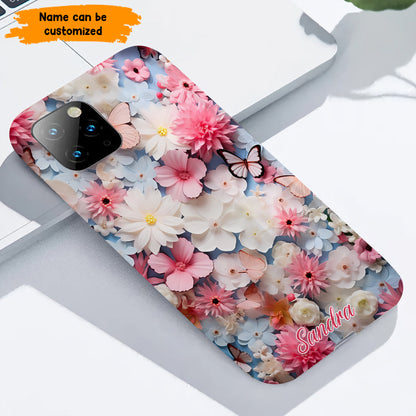 Personalized Buterfly Flowers Phone Case