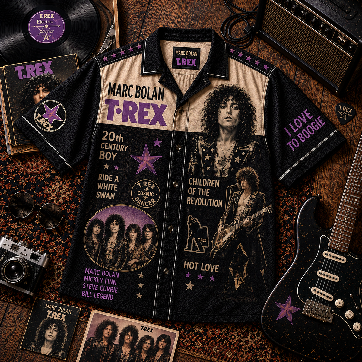 T. Rex Hawaiian Shirt - Vintage Music Fan Gift