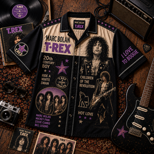 T. Rex Hawaiian Shirt - Vintage Music Fan Gift