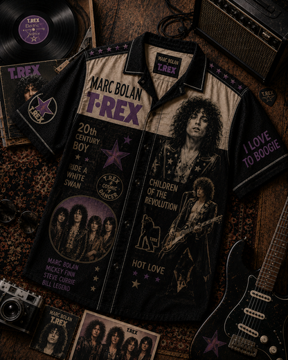 T. Rex Hawaiian Shirt - Vintage Music Fan Gift