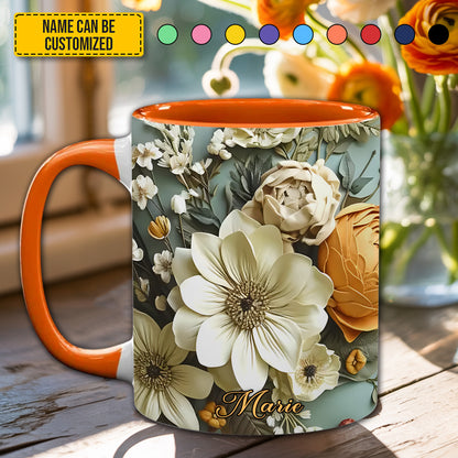 Love Flowers - Personalized Flower Accent Mug