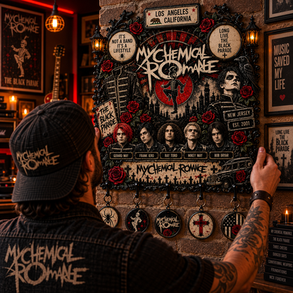 My Chemical Romance The Black Parade Wall Key Holder – Gothic Rock Music Decor, MCR Fan Gift
