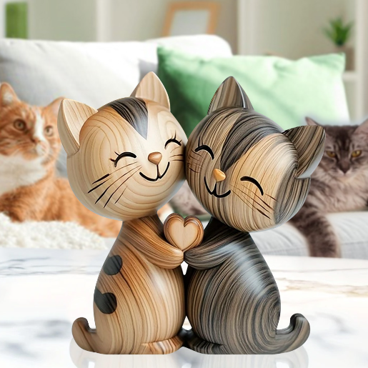 Cute Cat Couple - Personalized Cat Custom Shaped Acrylic Plaque