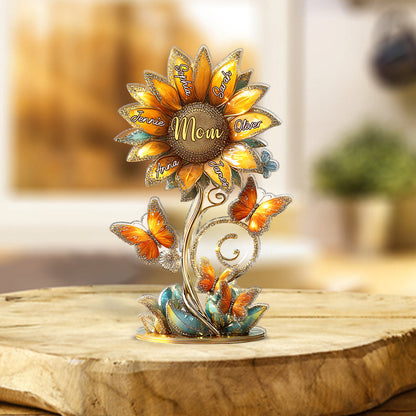 Beautiful Sunflower Gift For Mom, Grandma - Personalized Mother Custom Shaped Acrylic Plaque