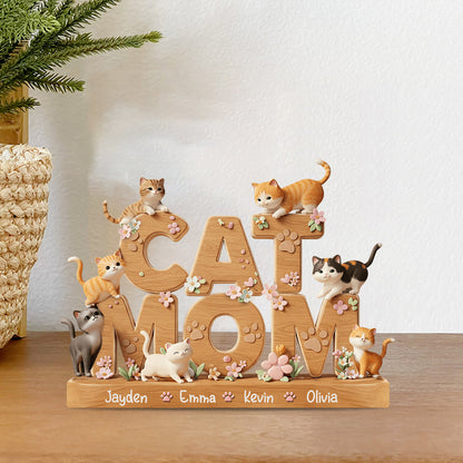 Love Cats - Personalized Cat Custom Shaped Acrylic Plaque