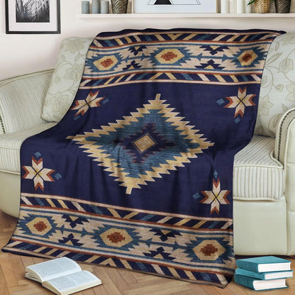 Native American Sherpa Fleece Blanket
