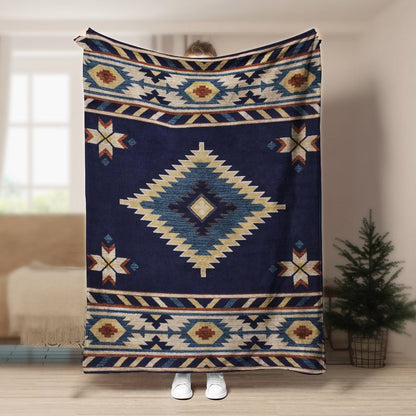 Native American Sherpa Fleece Blanket