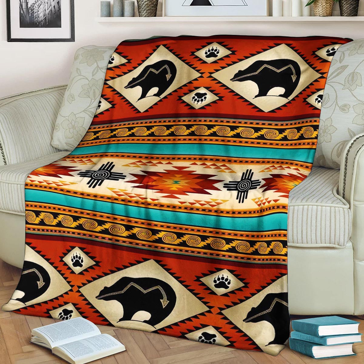 Native American BTF Sherpa Fleece Blanket
