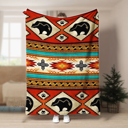 Native American BTF Sherpa Fleece Blanket