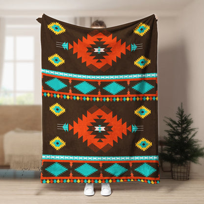 Native American NA Sherpa Fleece Blanket