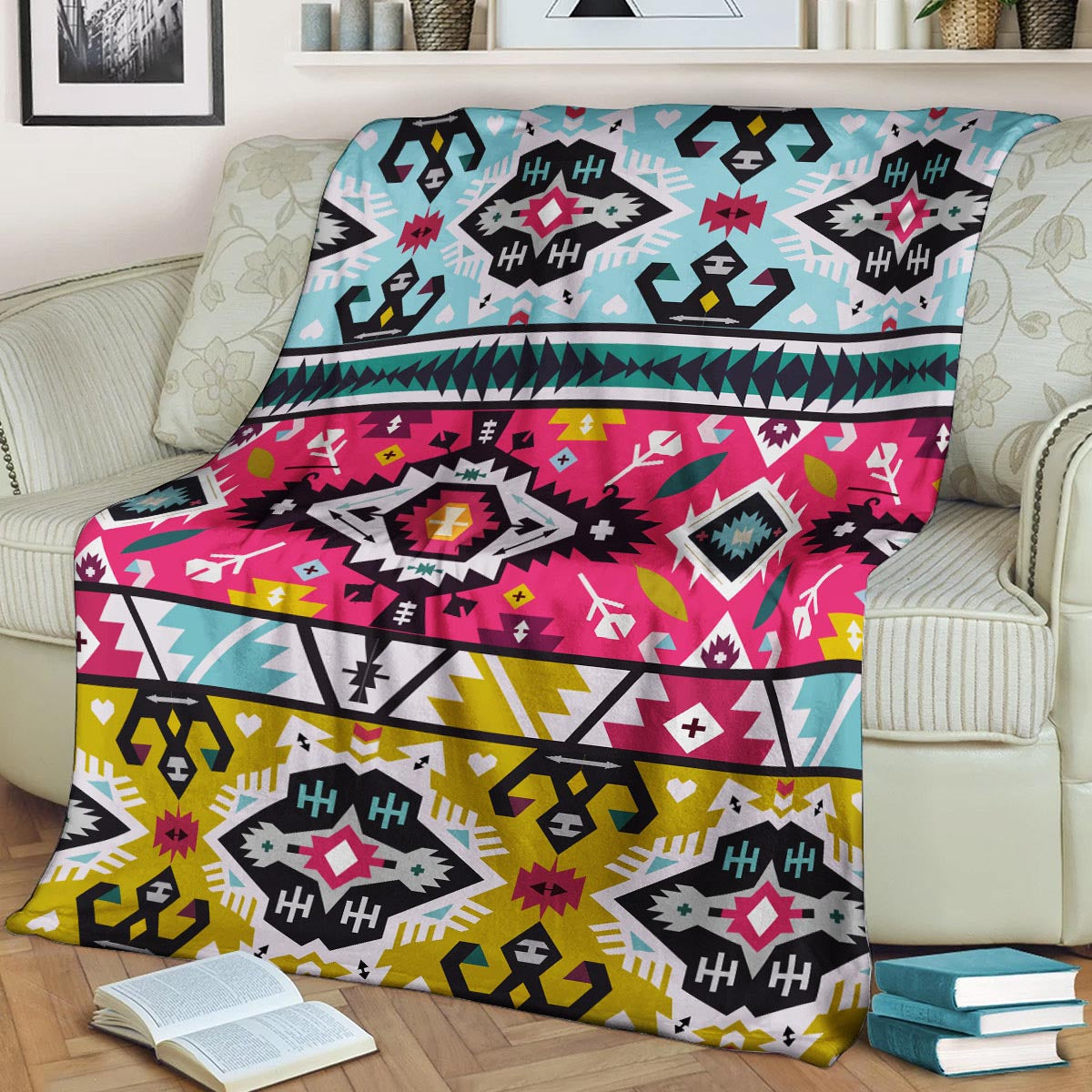 Native American CL Sherpa Fleece Blanket