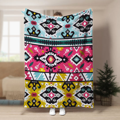 Native American CL Sherpa Fleece Blanket