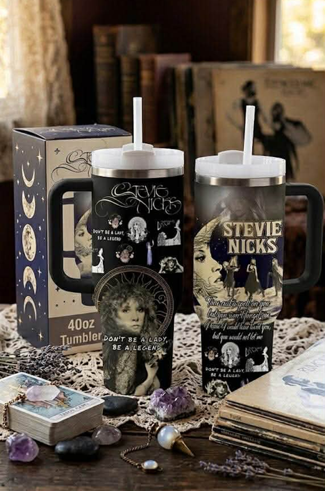 Gypsy Hippie Vintage Rock Floral Tumbler With Handle 40oz