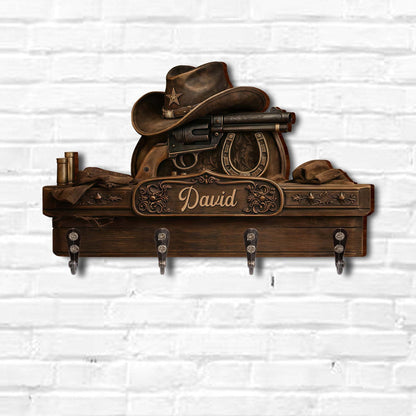 A True Cowboy Spirit, Personalized Key Holder, Gift For Him and Cowboy Lovers