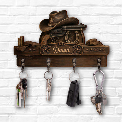 A True Cowboy Spirit, Personalized Key Holder, Gift For Him and Cowboy Lovers