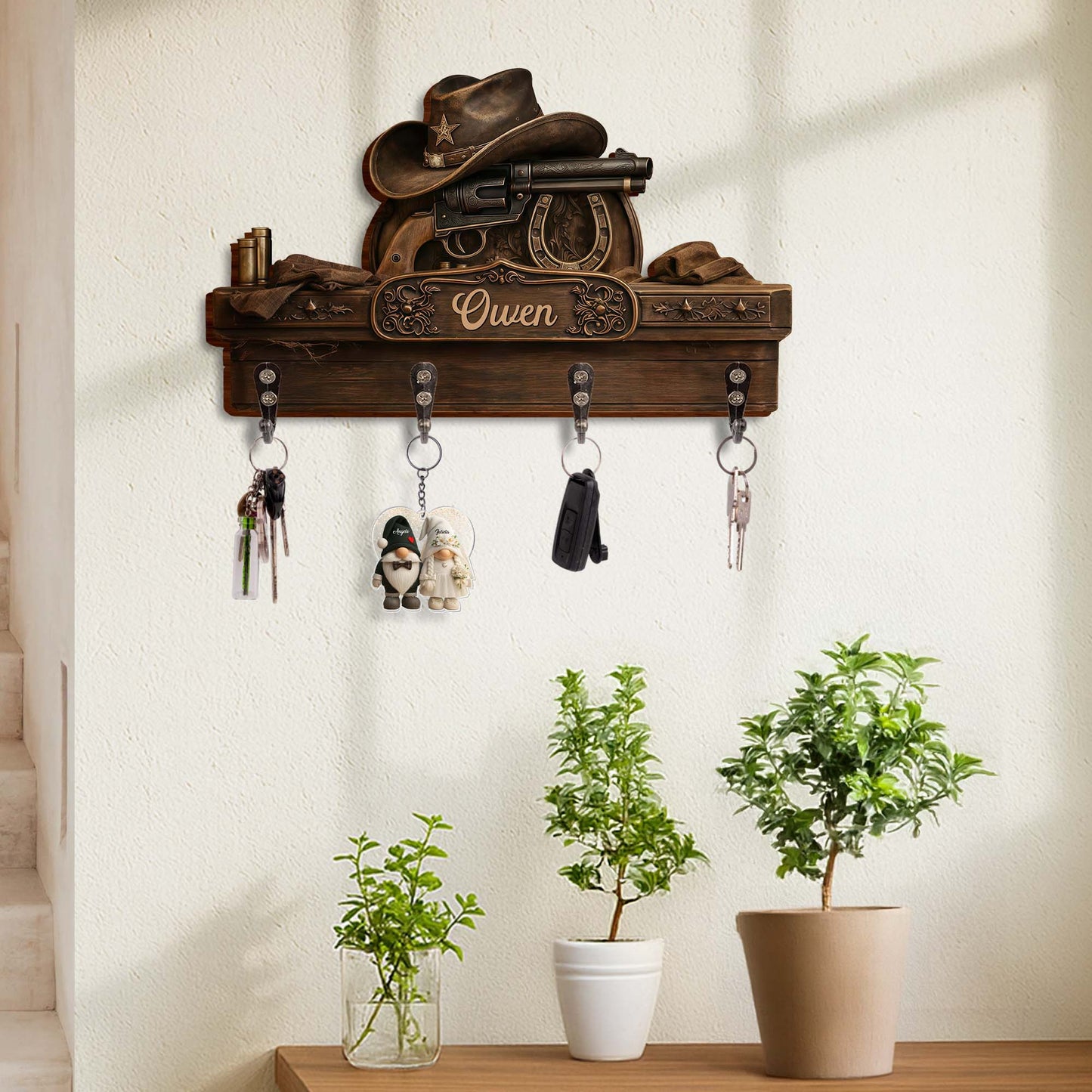 A True Cowboy Spirit, Personalized Key Holder, Gift For Him and Cowboy Lovers