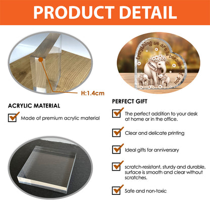 Cute Elephant - Personalized Grandma Custom Shaped Acrylic Plaque