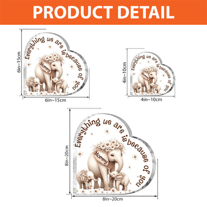 Cute Elephant - Personalized Grandma Custom Shaped Acrylic Plaque