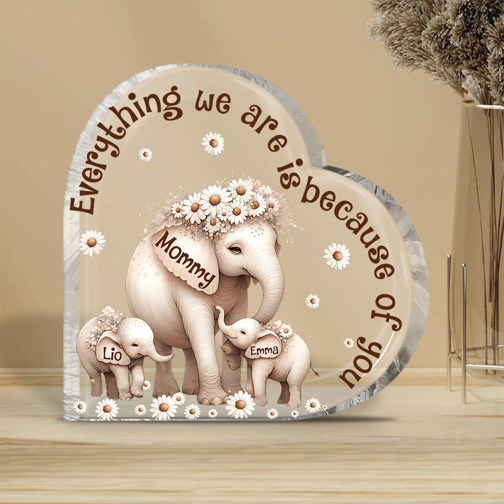 Cute Elephant - Personalized Grandma Custom Shaped Acrylic Plaque