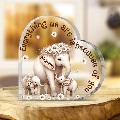 Cute Elephant - Personalized Grandma Custom Shaped Acrylic Plaque