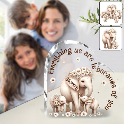 Cute Elephant - Personalized Grandma Custom Shaped Acrylic Plaque