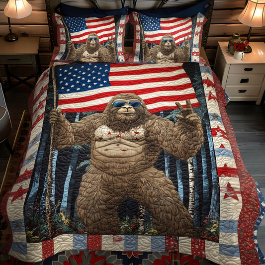 Patriotic Sasquatch - Bigfoot Quilted Bedding Set