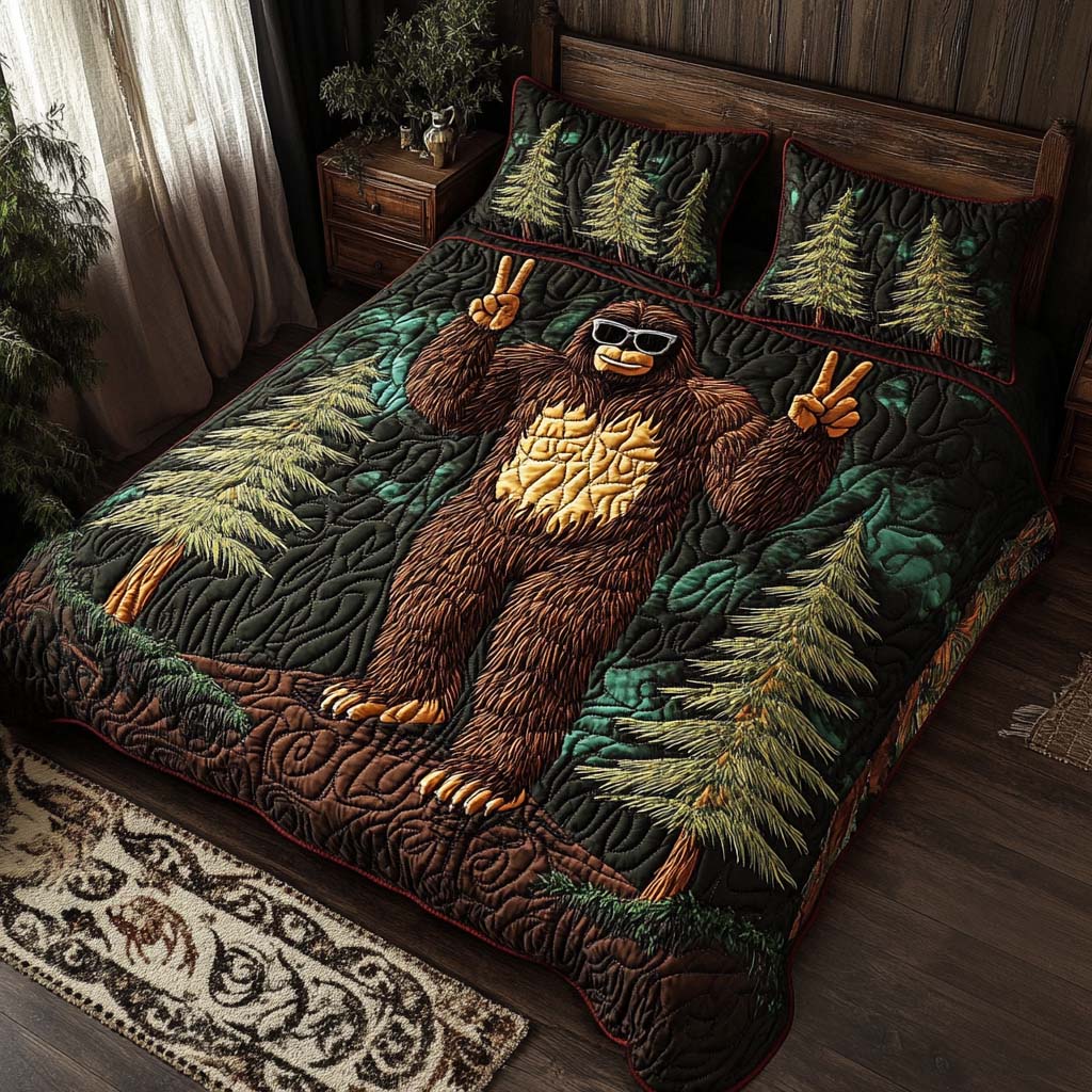 Peaceful Beast Bigfoot Quilted Bedding Set