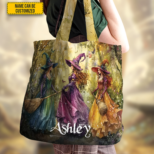 Witches In Forest - Personalized Witch Tote Bag