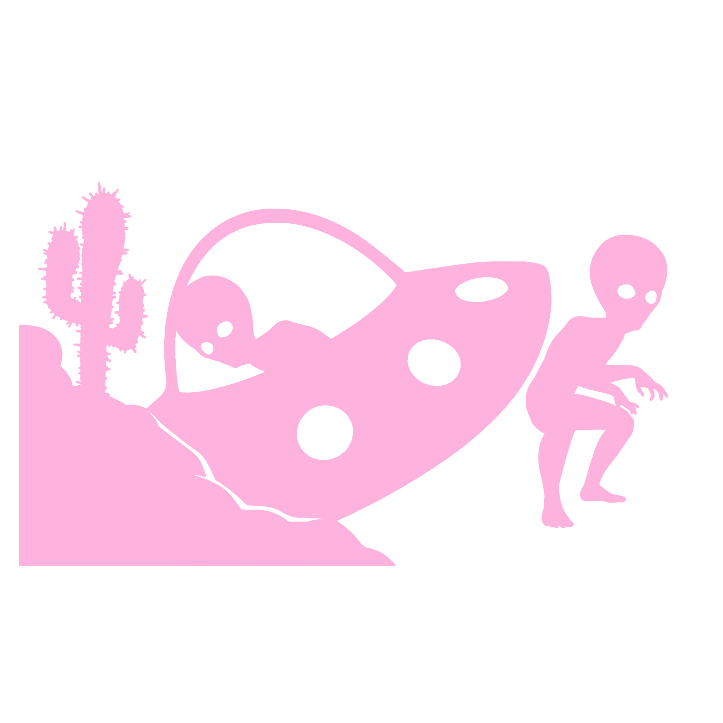 UFO & Alien Visitor Sticker