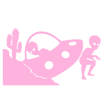 UFO & Alien Visitor Sticker