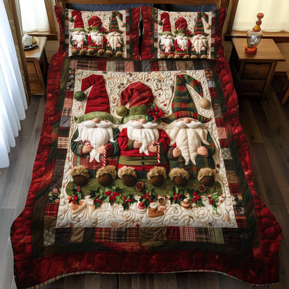 Christmas Gnome Quilted Bedding Set