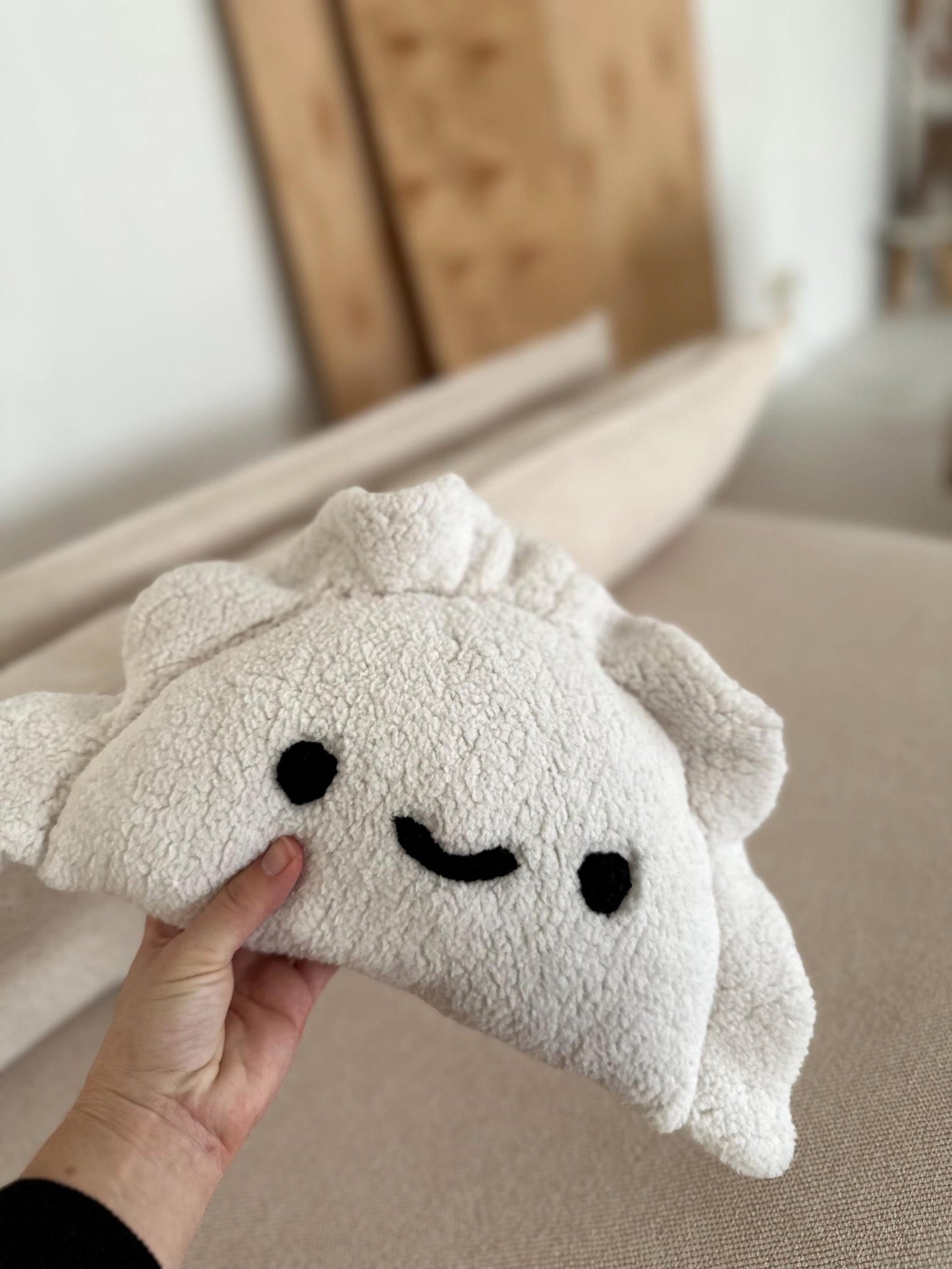 Cute Easter Pierogi Gift, Smiley or Sad Face Plush Pillow