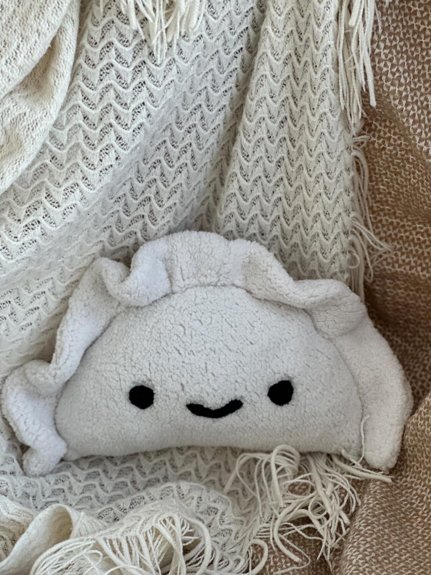 Cute Easter Pierogi Gift, Smiley or Sad Face Plush Pillow