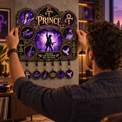 Prince Music Passion & Freedom Tribute Key Holder – Music Legend Wall Key Rack