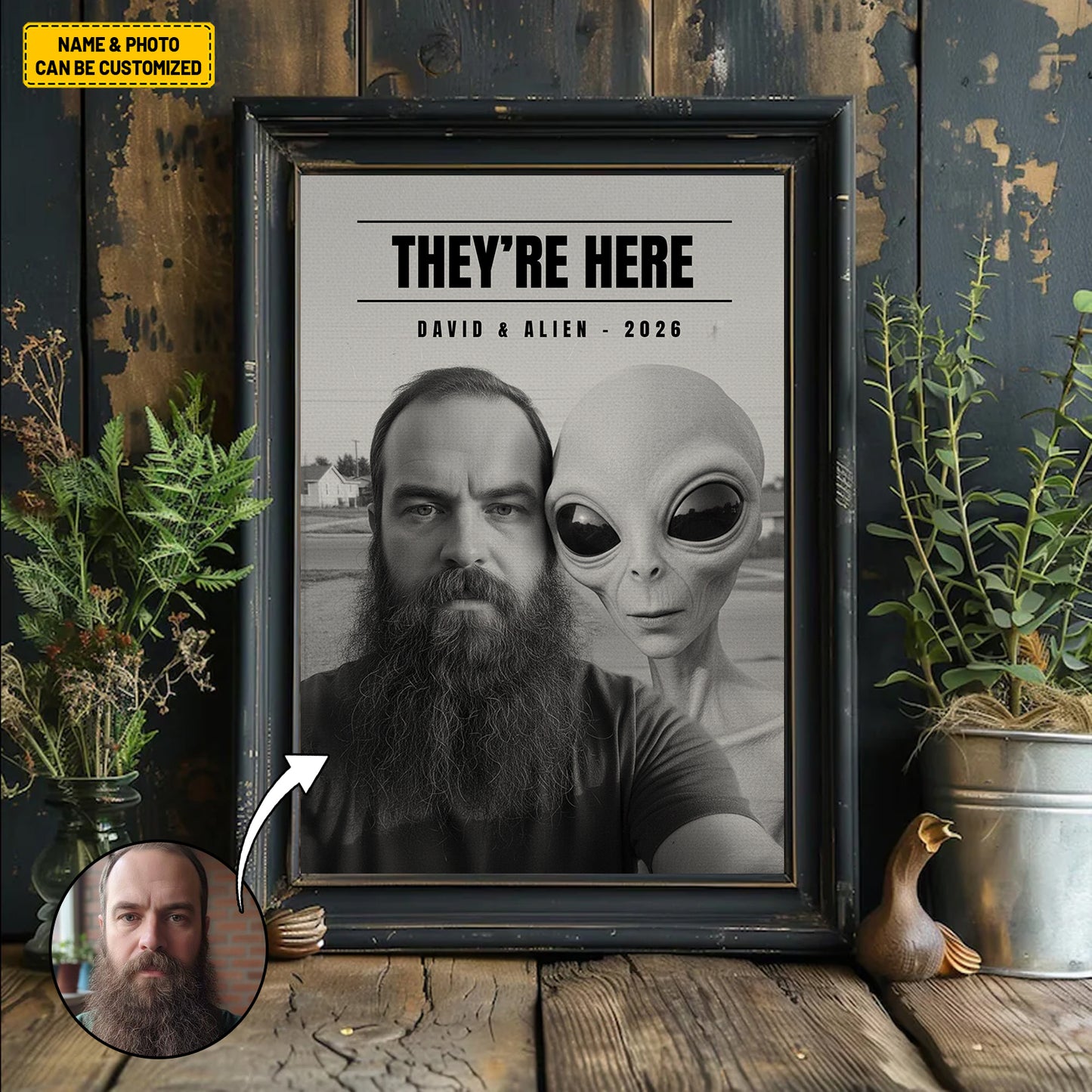 I Want To Believe – Personalized Alien Custom Photo Poster & Canvas