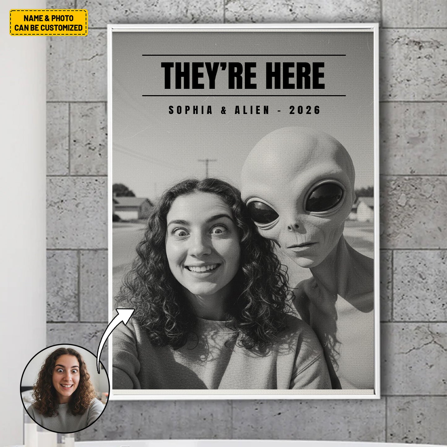I Want To Believe – Personalized Alien Custom Photo Poster & Canvas