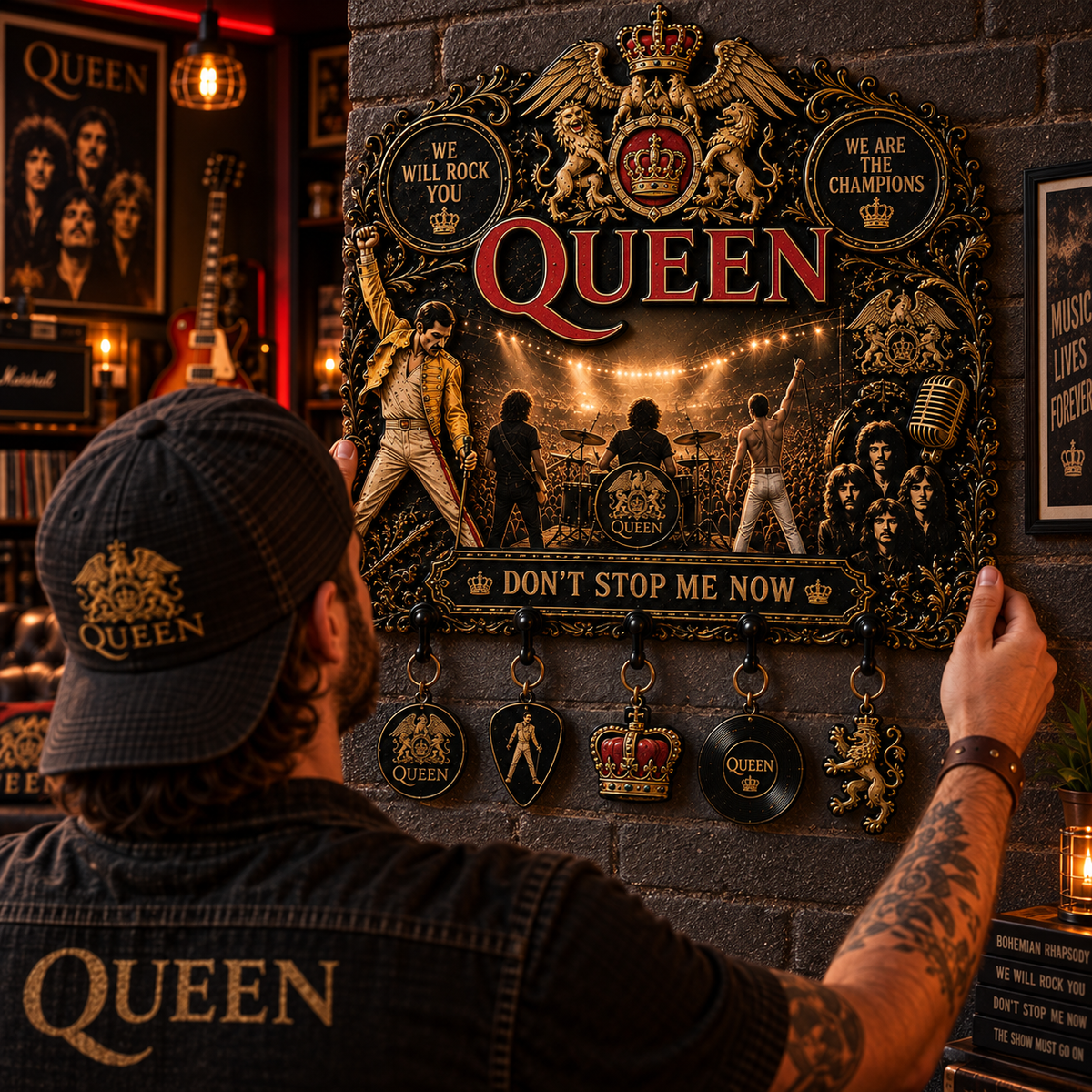 Queen Music Legend Vintage Wall Key Holder – Music Legend Wall Key Rack