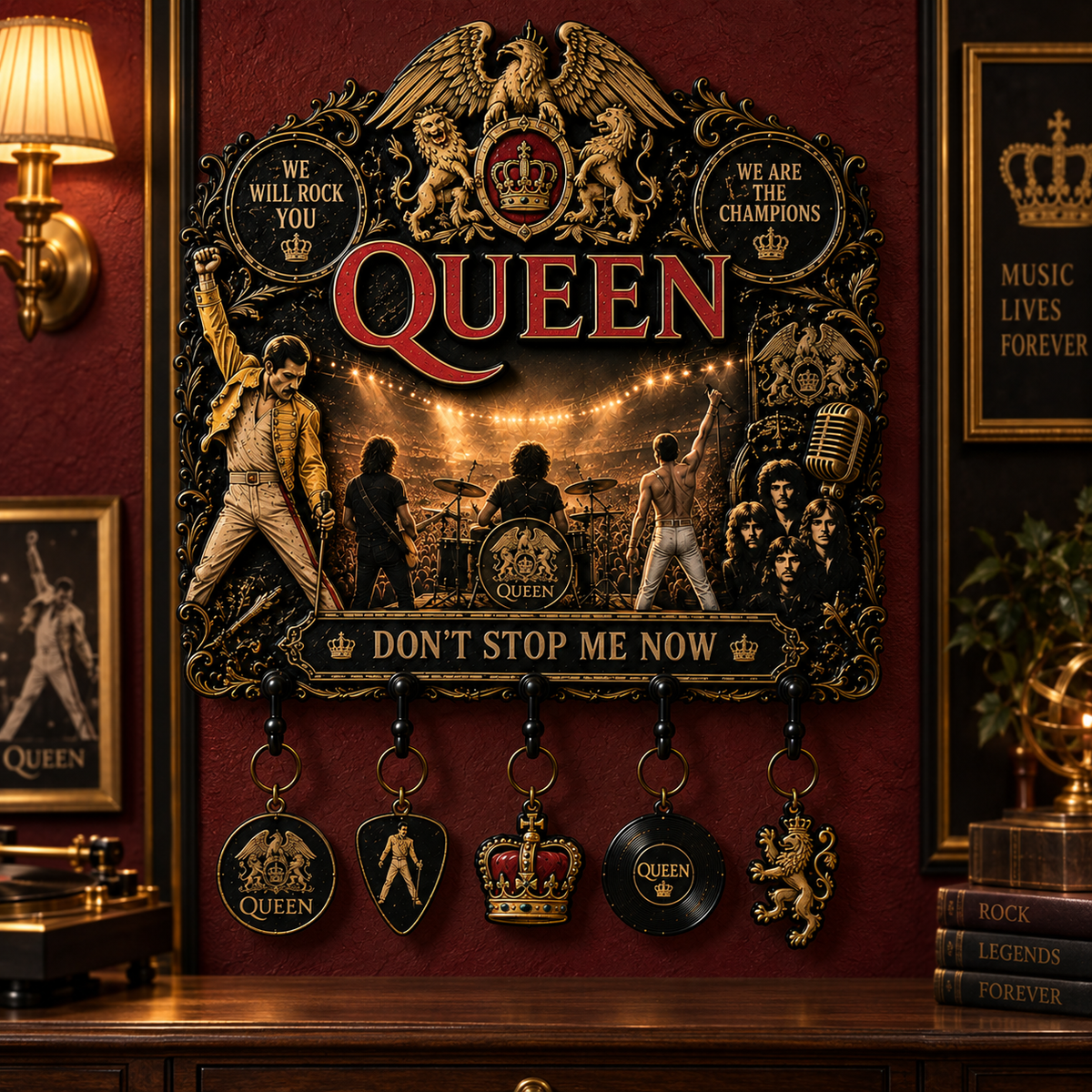 Queen Music Legend Vintage Wall Key Holder – Music Legend Wall Key Rack