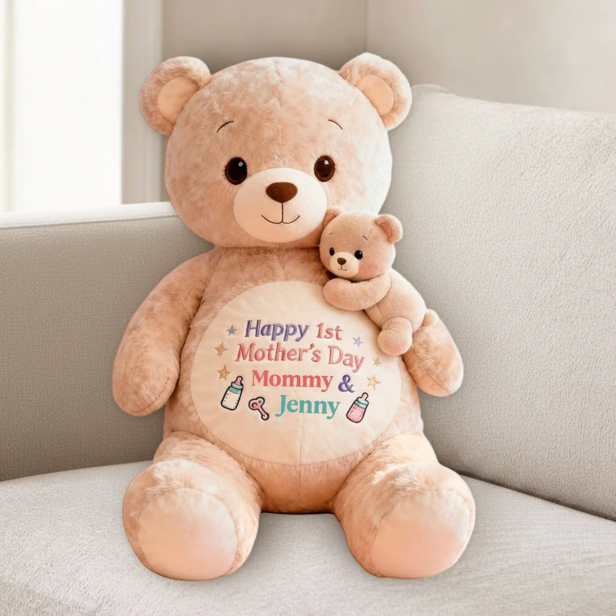 Happy 1st Mother's Day - Personalized Mother Shaped Pillow