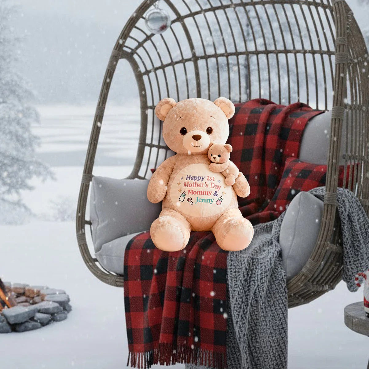 Happy 1st Mother's Day - Personalized Mother Shaped Pillow