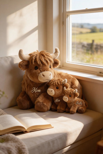 Cute Highland Cow Mama - Personalized Mother Shaped Pillow