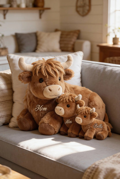 Cute Highland Cow Mama - Personalized Mother Shaped Pillow