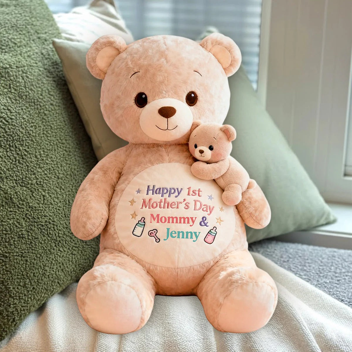Happy 1st Mother's Day - Personalized Mother Shaped Pillow